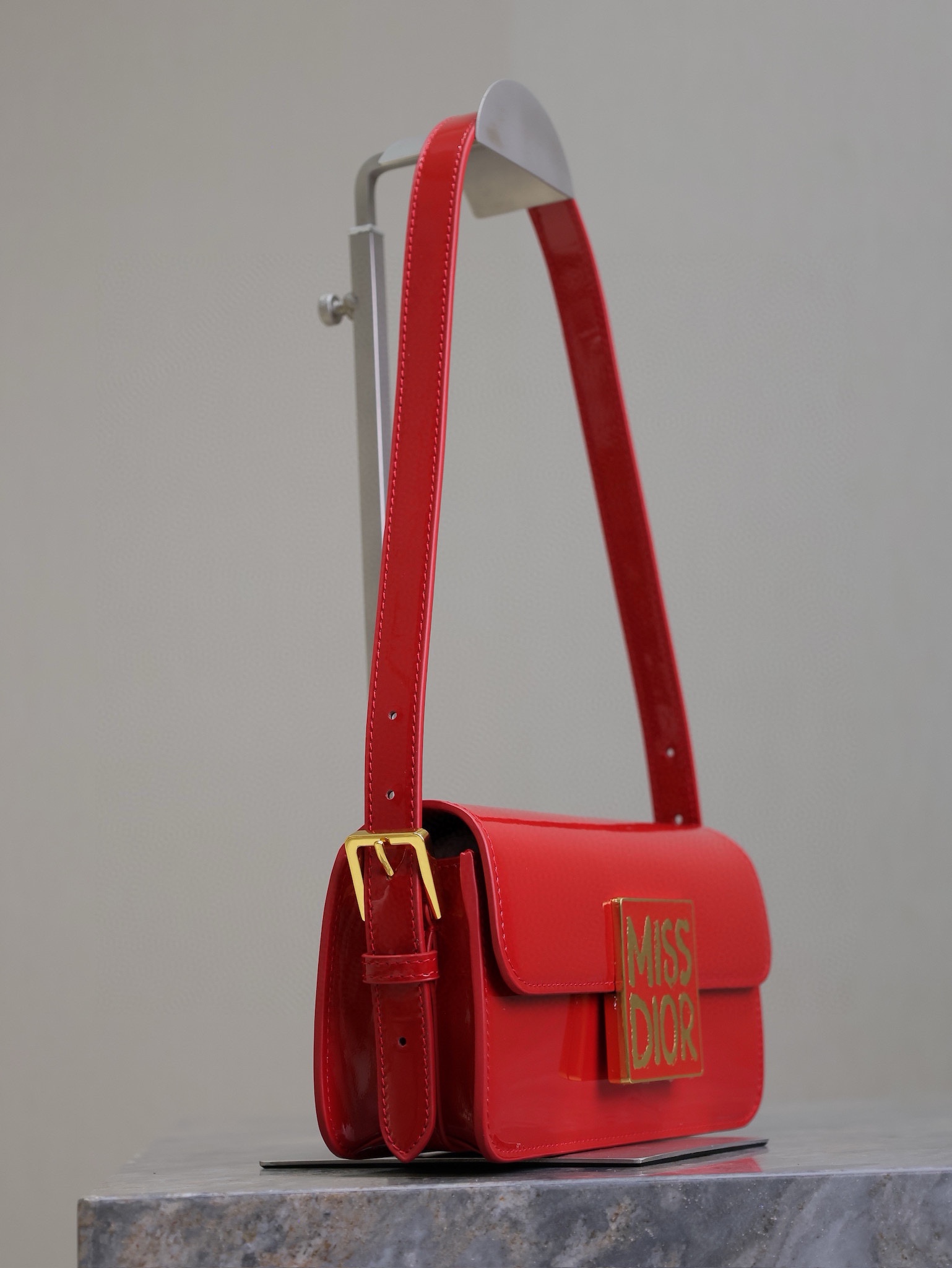 Miss Dior Flap Bag Red Patent Calfskin